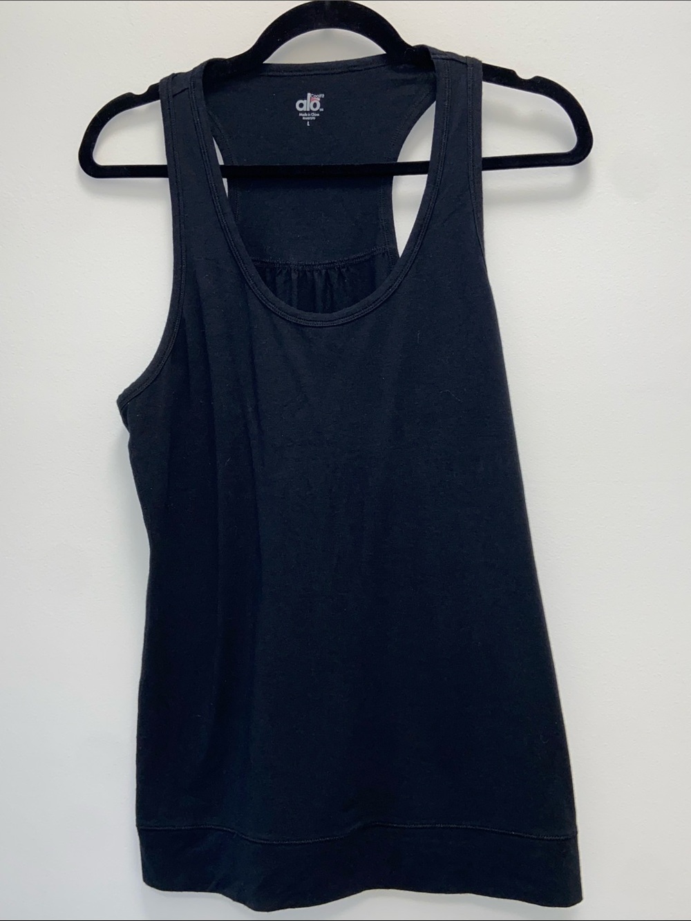 ALO Yoga Black Scoop Neck Racerback Tank